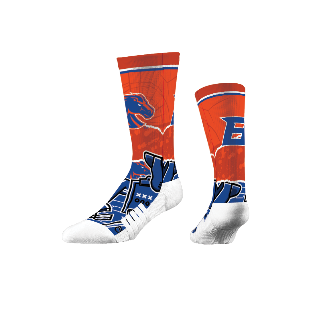 Boise State Broncos Strideline Crew Socks (Orange/Blue)