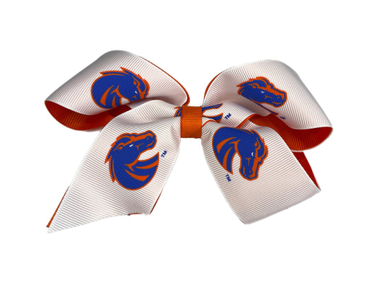 Boise State Broncos USA Bows Wavy Bow (White/Orange)