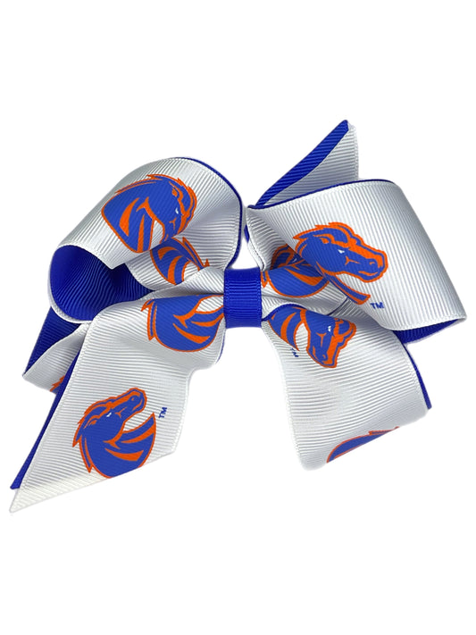 Boise State Broncos USA Bows Wavy Bow (White/Blue)
