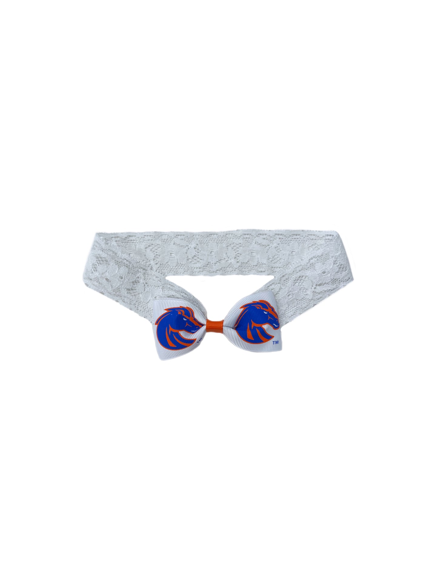 Boise State Broncos USA Bows Baby Head Band Bow (White)