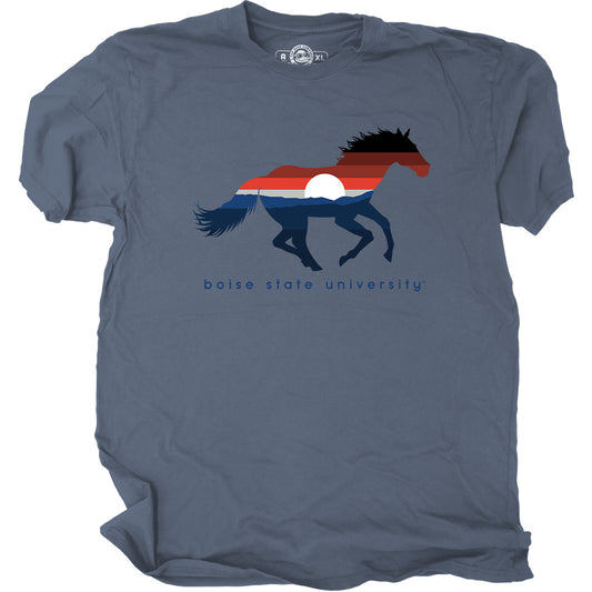 Boise State Broncos Duck Company Men's Mountain Horse T-Shirt (Navy)