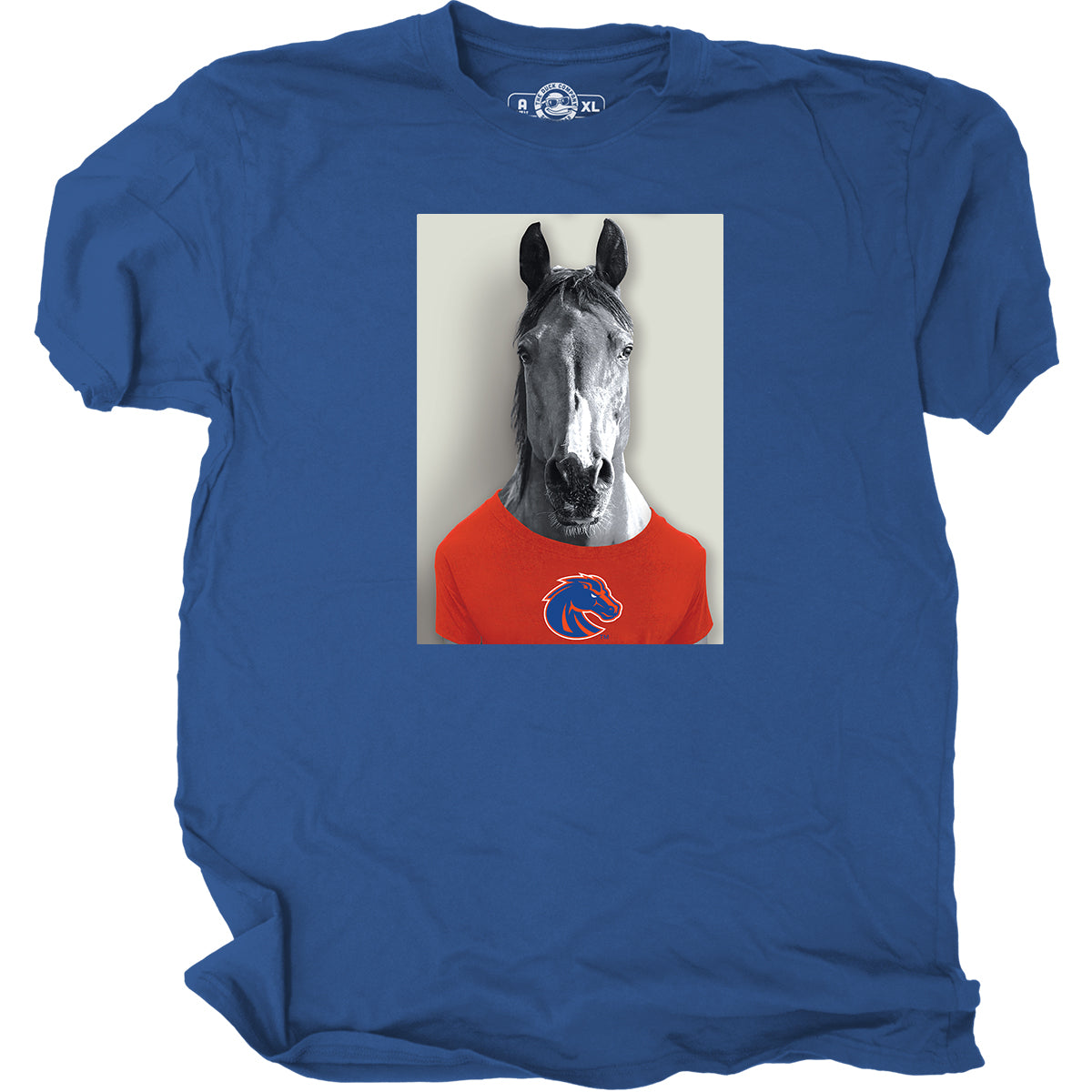 Boise State Broncos Duck Company Men's Horse Portrait T-Shirt (Blue)