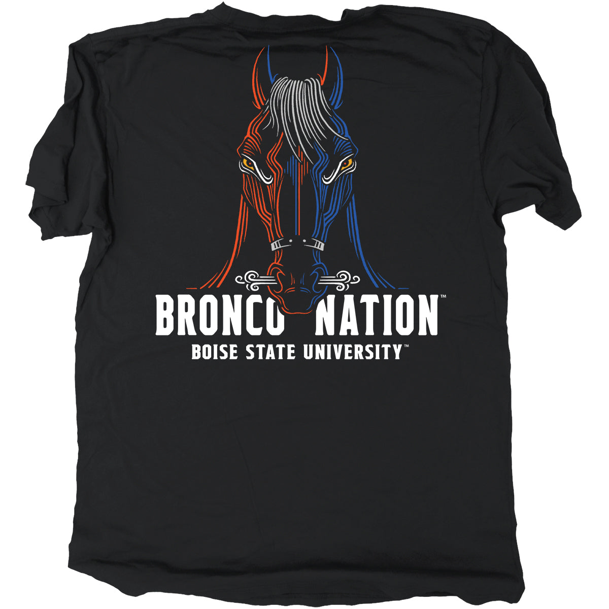 Boise State Broncos Duck Company Men's Two-Side Horse T-Shirt (Black)