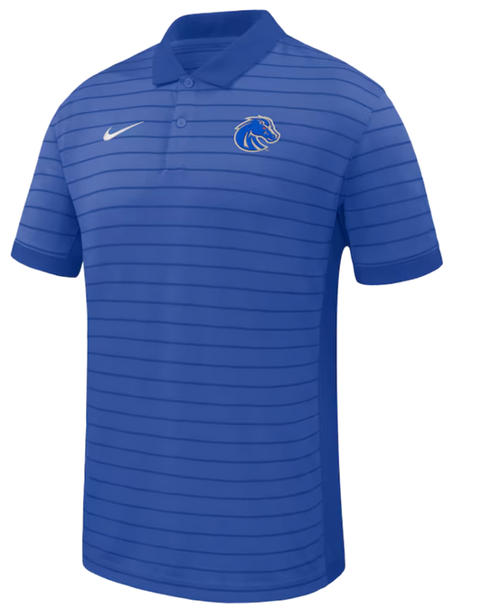 Boise State Broncos Nike Men's Striped On-Field Dri-Fit Polo (Blue)