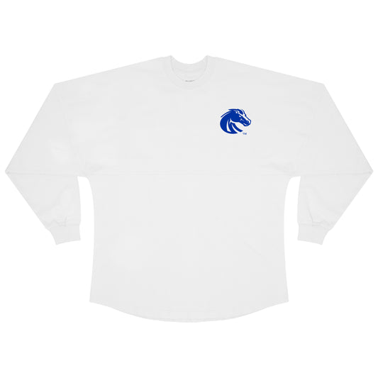 Boise State Broncos Spirit Jersey Unisex Oversized Crewneck (White)