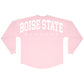 Boise State Broncos Spirit Jersey Unisex Oversized Crewneck (Pink)