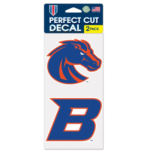 Boise State Broncos Wincraft 2 Pack Bronco & "B" 4x4 Decals (Blue)