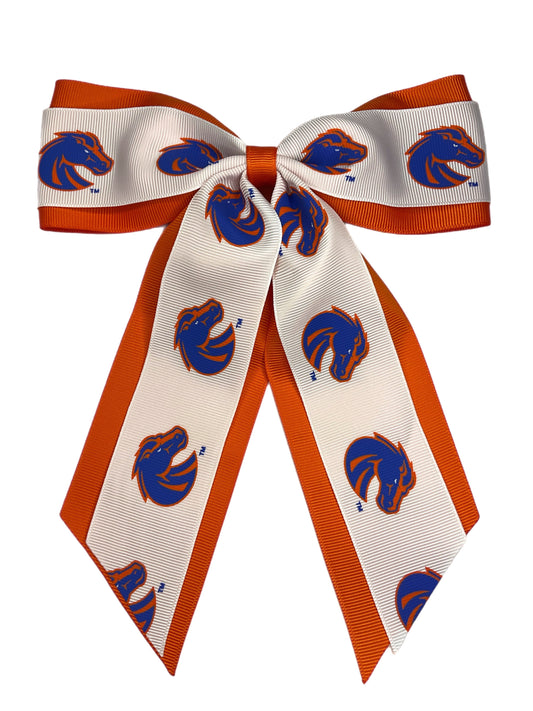 Boise State Broncos USA Bows Jumbo Bow (White/Orange)
