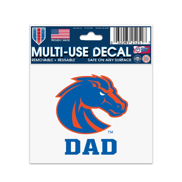 Boise State Broncos Wincraft 3x4 Multi-Use Bronco "Dad" Decal (Blue/Orange)