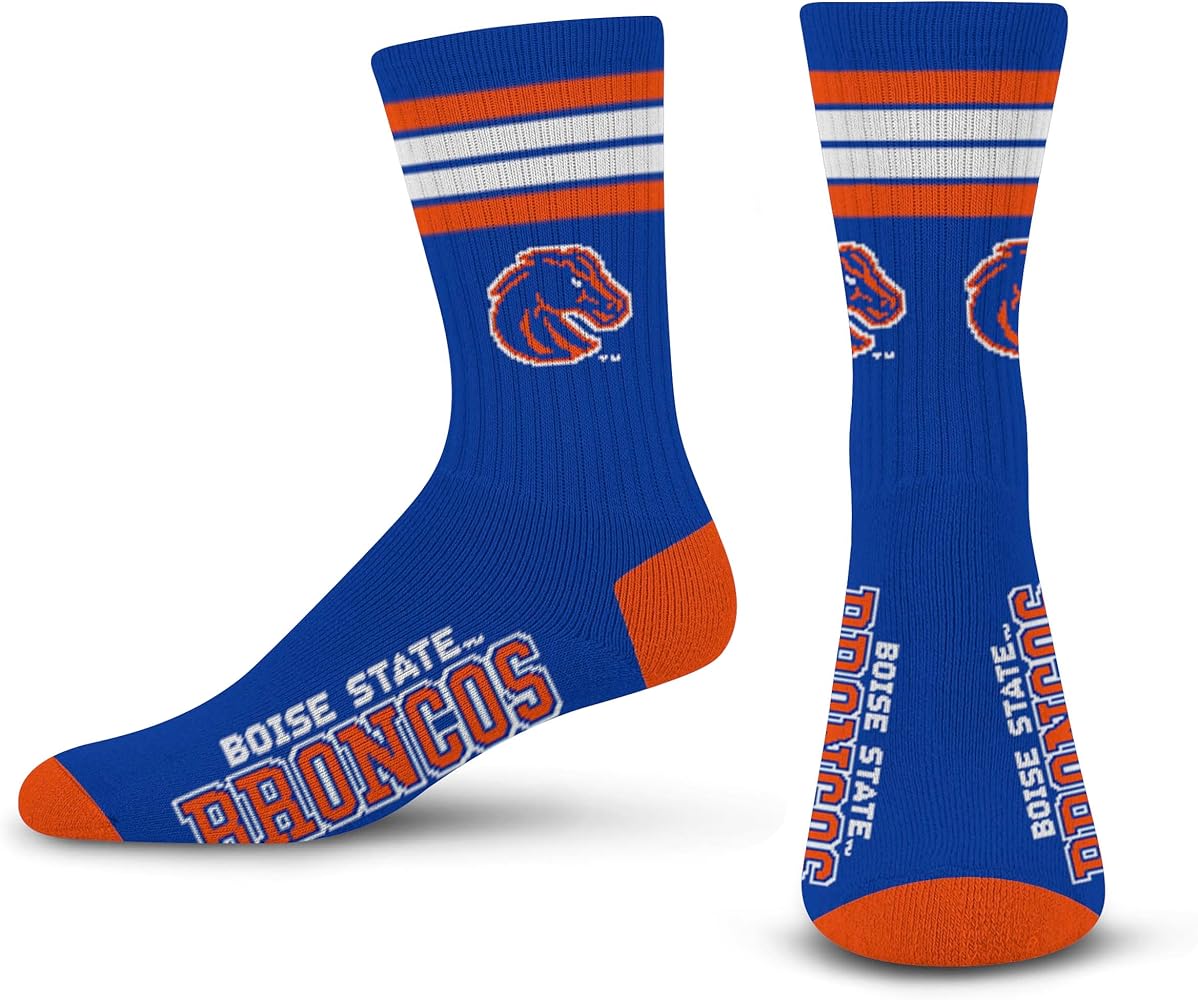 Boise State Broncos Youth For Bare Feet Striped Crew Socks (Blue)