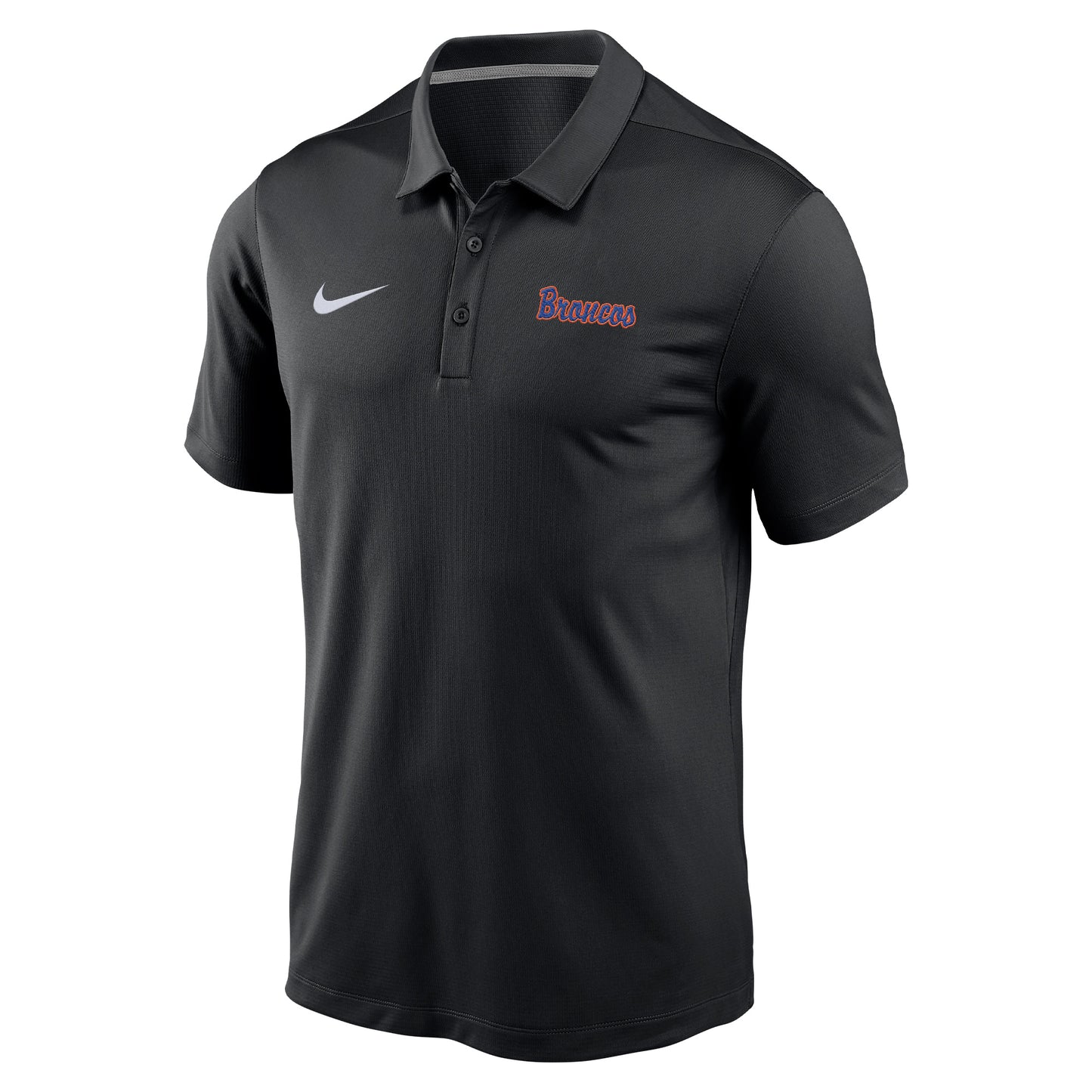 Boise State Broncos Nike Men's "Broncos" Script Dri-Fit Polo (Black)