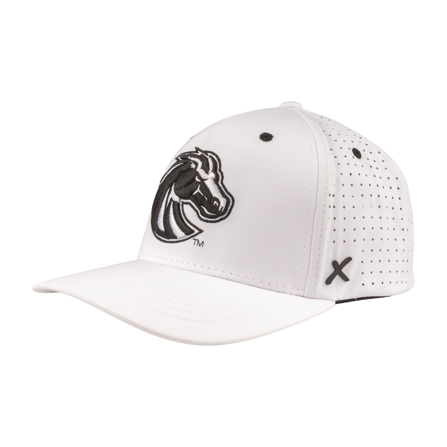 Boise State Broncos CapX Bronco Breathable Snapback Hat (White)