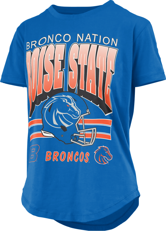 Boise State Broncos Pressbox Women's "Bronco Nation" T-Shirt (Blue)
