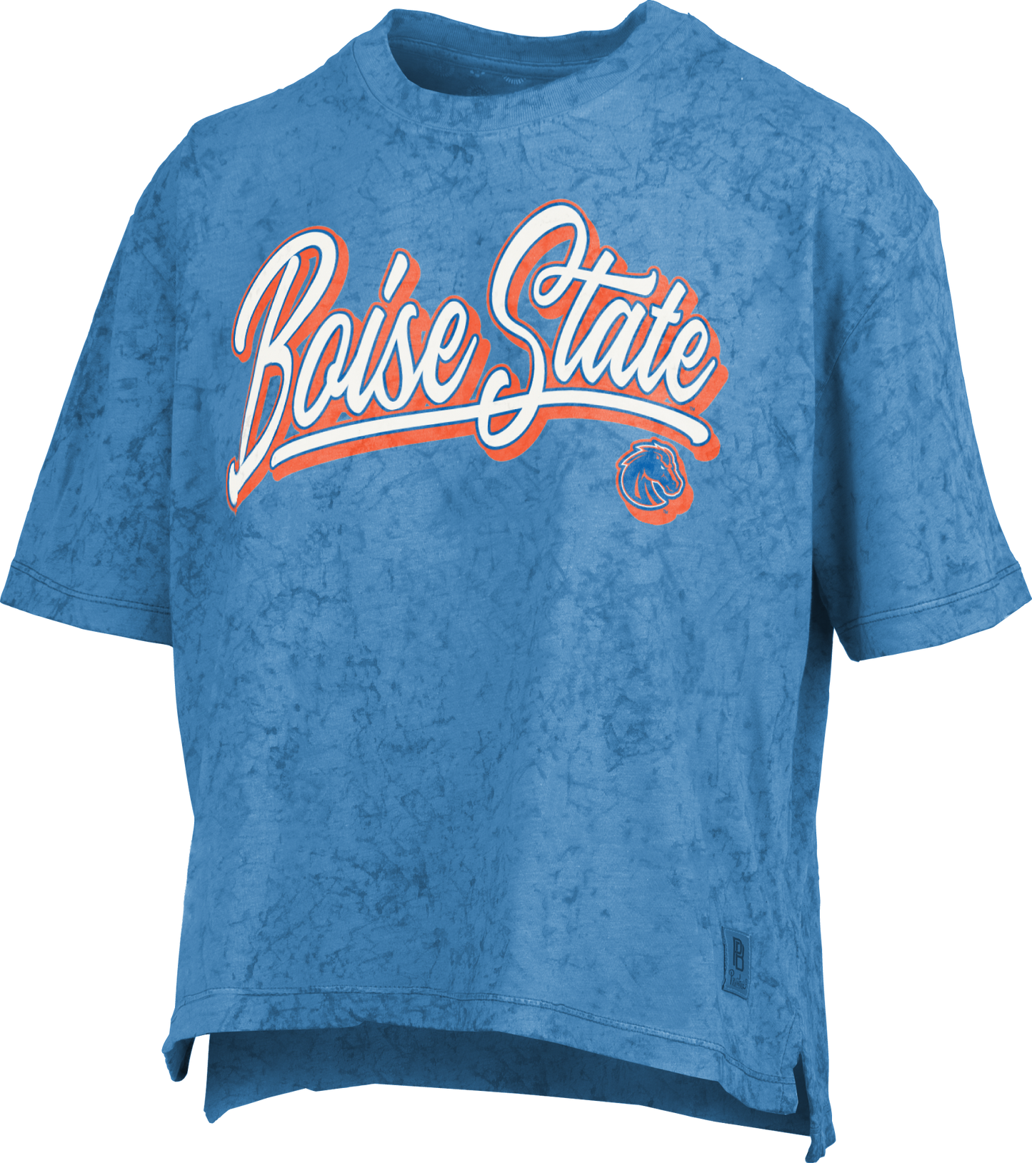 Boise State Broncos Pressbox Women's Marbled T-Shirt (Blue)