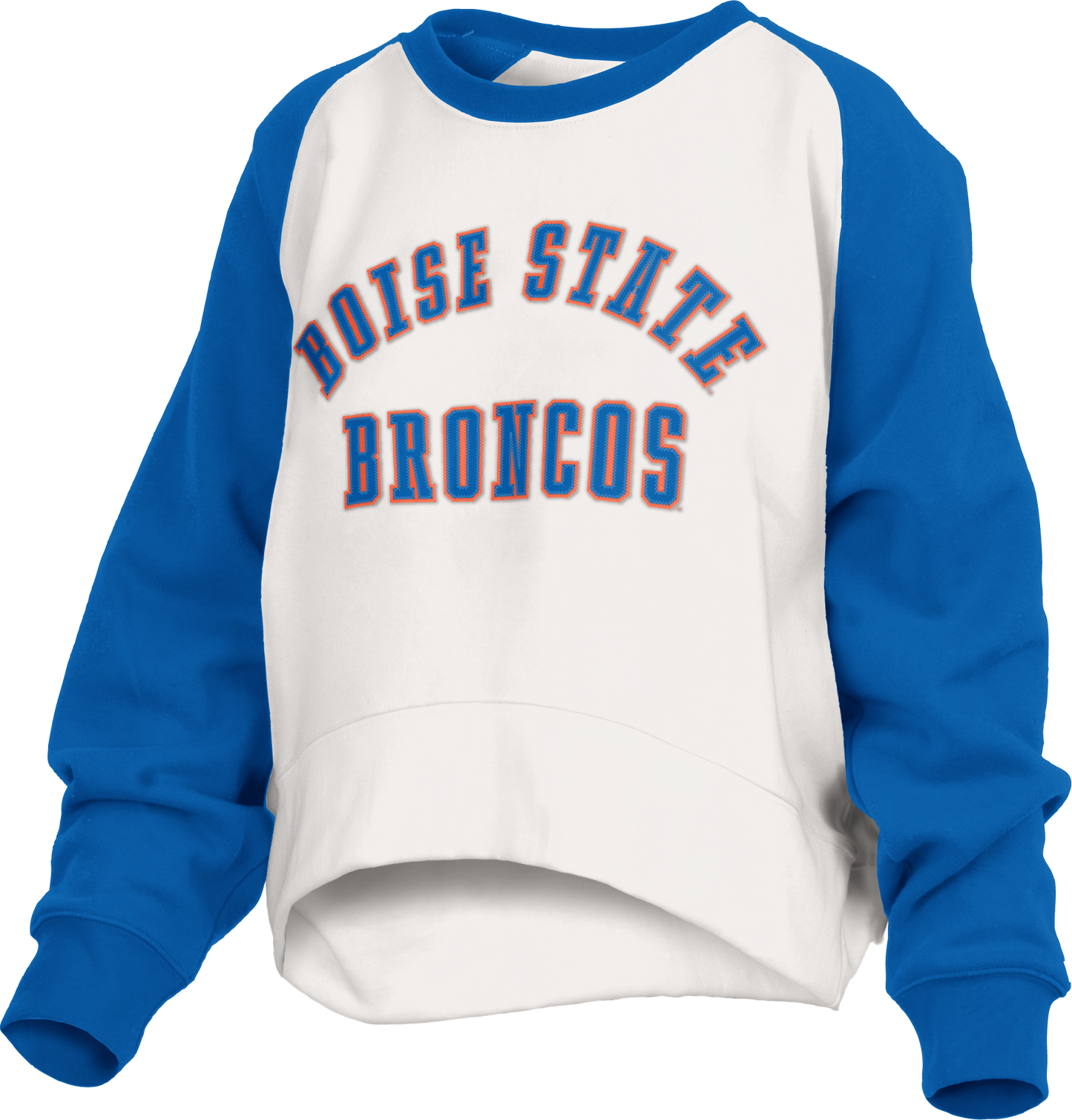 Boise State Broncos Pressbox Women's Crewneck Sweatshirt (White/Blue)