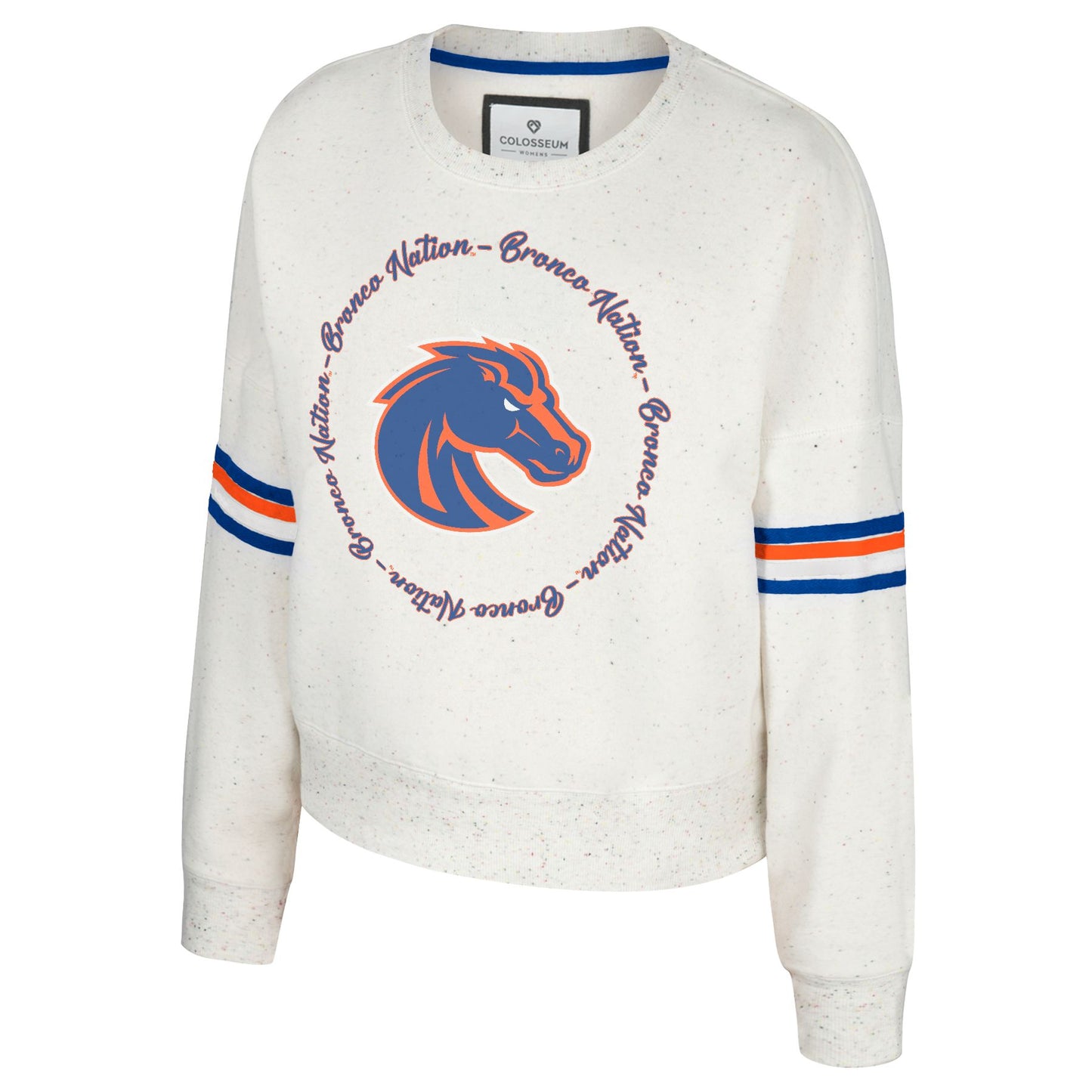 Boise State Broncos Colosseum Women's Speckled Crewneck Sweatshirt (White)