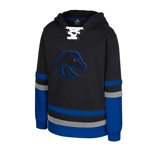 Boise State Broncos Colosseum Youth Lace-Up Hoodie (Black)