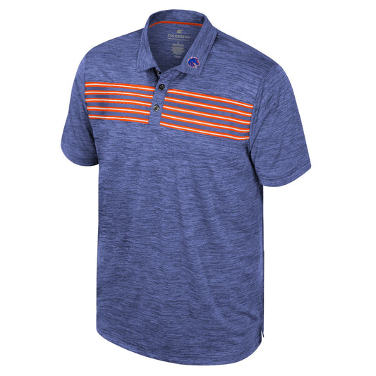 Boise State Broncos Colosseum Men's Striped Polo (Blue)