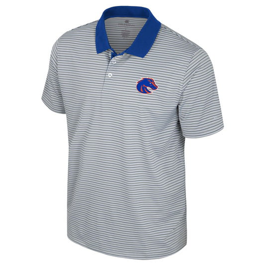 Boise State Broncos Colosseum Men's Striped Polo (Grey)