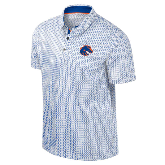 Boise State Broncos Colosseum Men's Spotted Polo (White/Blue)
