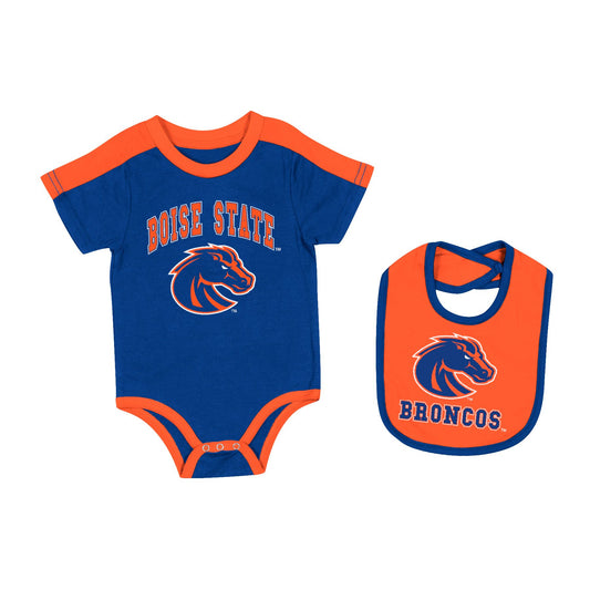 Boise State Broncos Colosseum Infant Onesie & Bib Set (Blue/Orange)