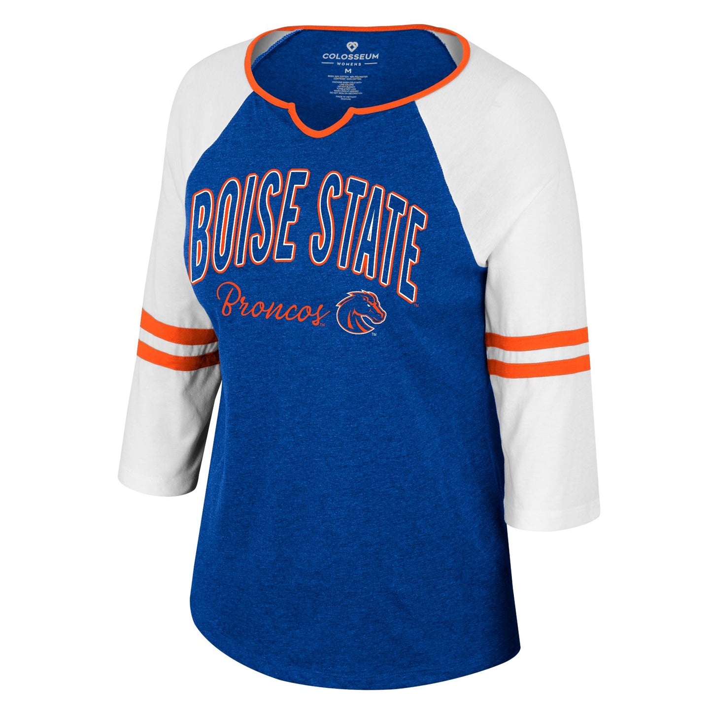Boise State Broncos Colosseum Women's 3/4 Sleeve Long Sleeve T-Shirt (Blue/White)