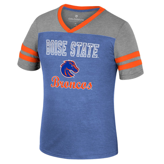 Boise State Broncos Colosseum Girls' Rhinestone T-Shirt (Blue/Grey)
