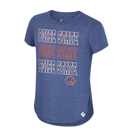Boise State Broncos Colosseum Girls' Washed Out T-Shirt (Blue)
