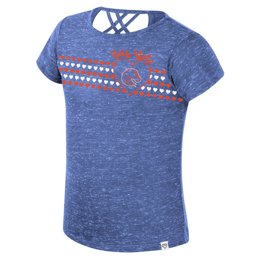 Boise State Broncos Colosseum Girl's Strapped T-Shirt (Blue)