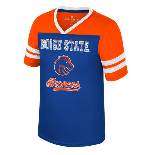 Boise State Broncos Colosseum Girl's Bedazzled T-Shirt (Blue)
