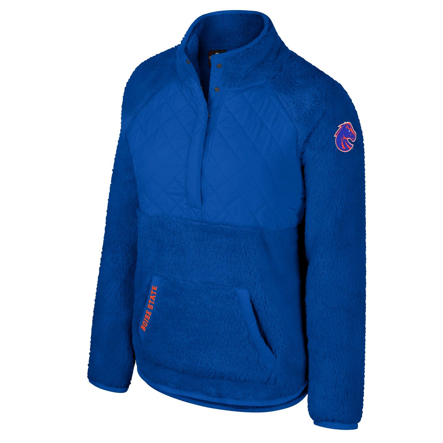 Boise State Broncos Colosseum Women's 1/2 Button Up Sherpa Pullover (Blue)