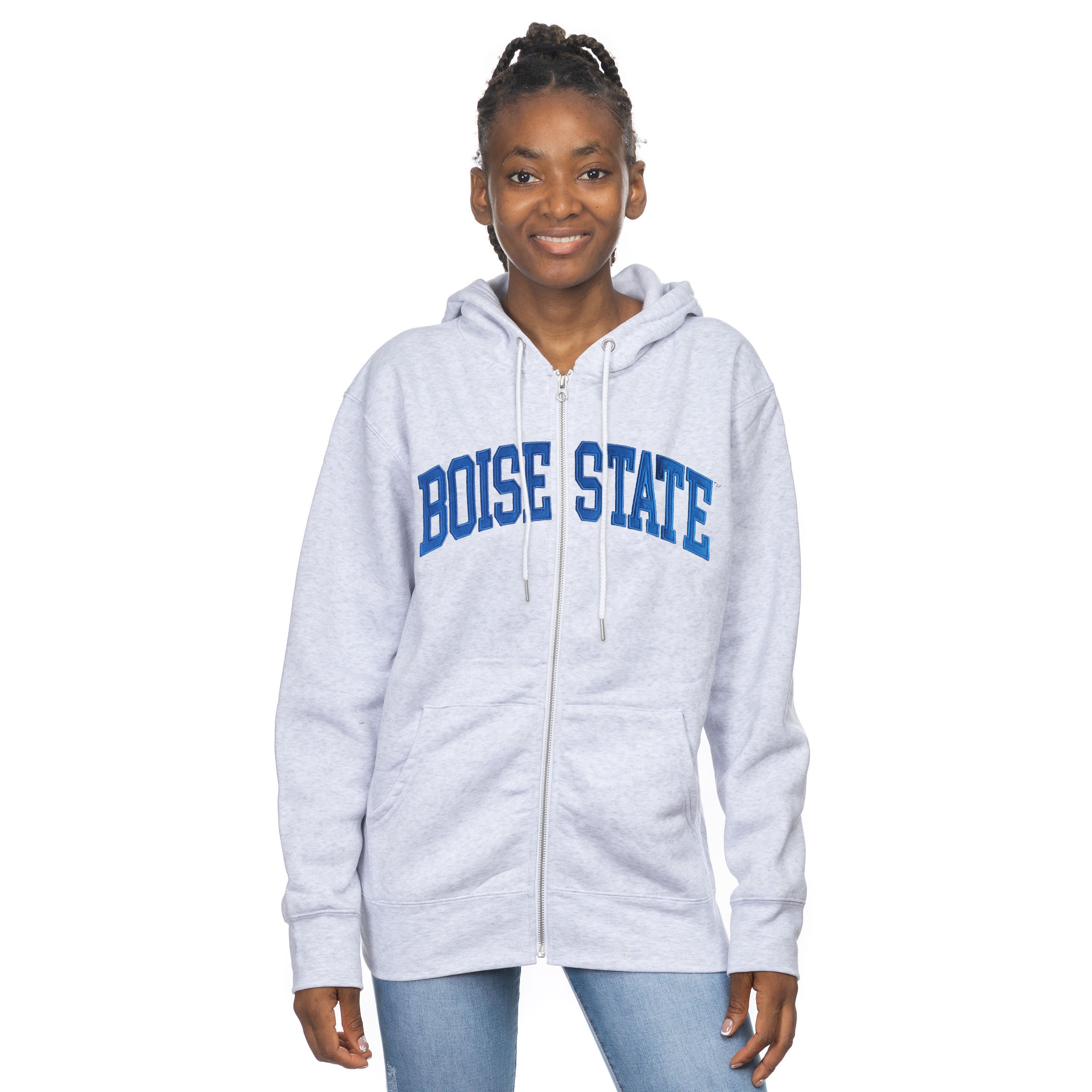 Boise State Broncos ZooZatz Women s Full Zip Hoodie Grey The Blue and Orange Store