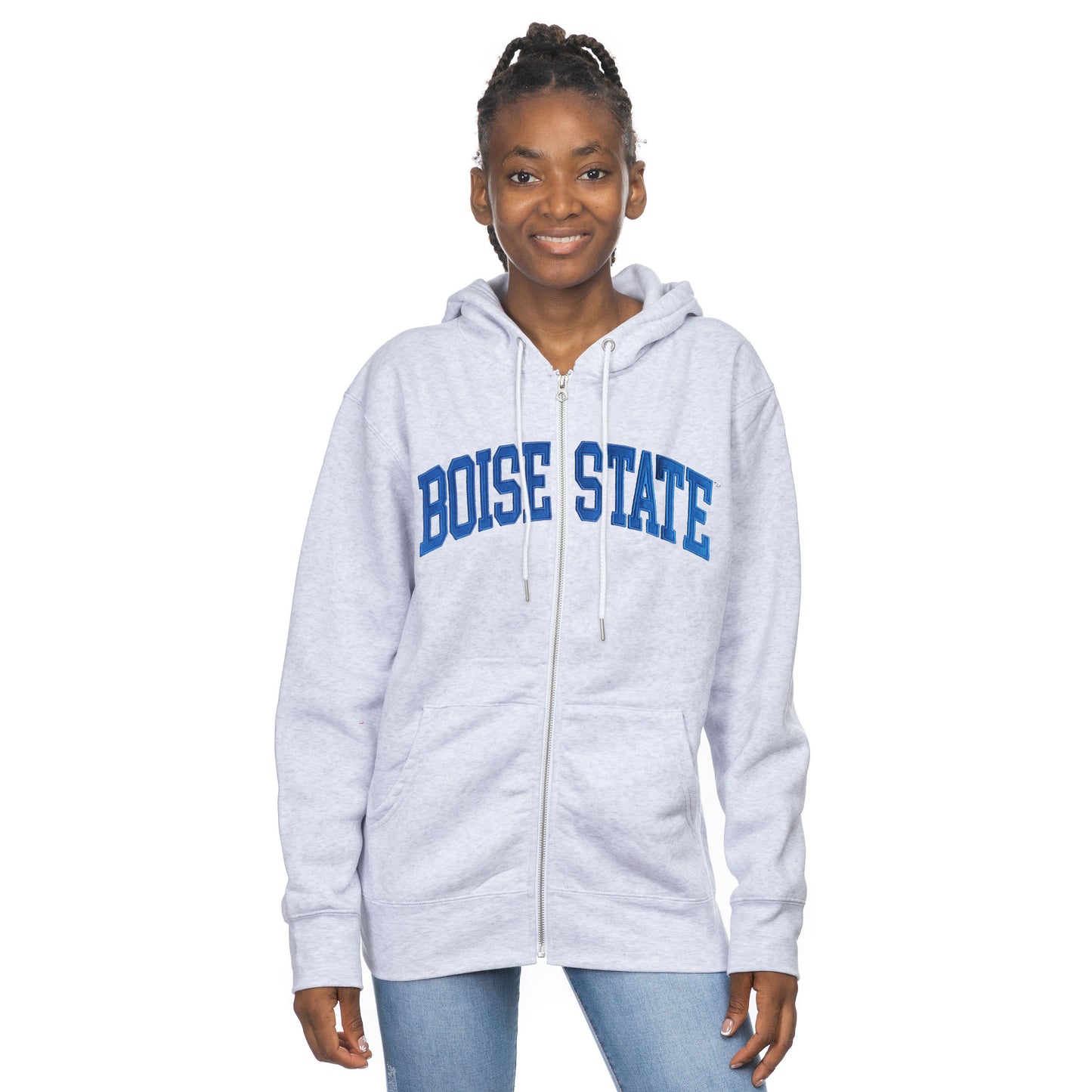 Boise State Broncos ZooZatz Women's Full Zip Hoodie (Grey)