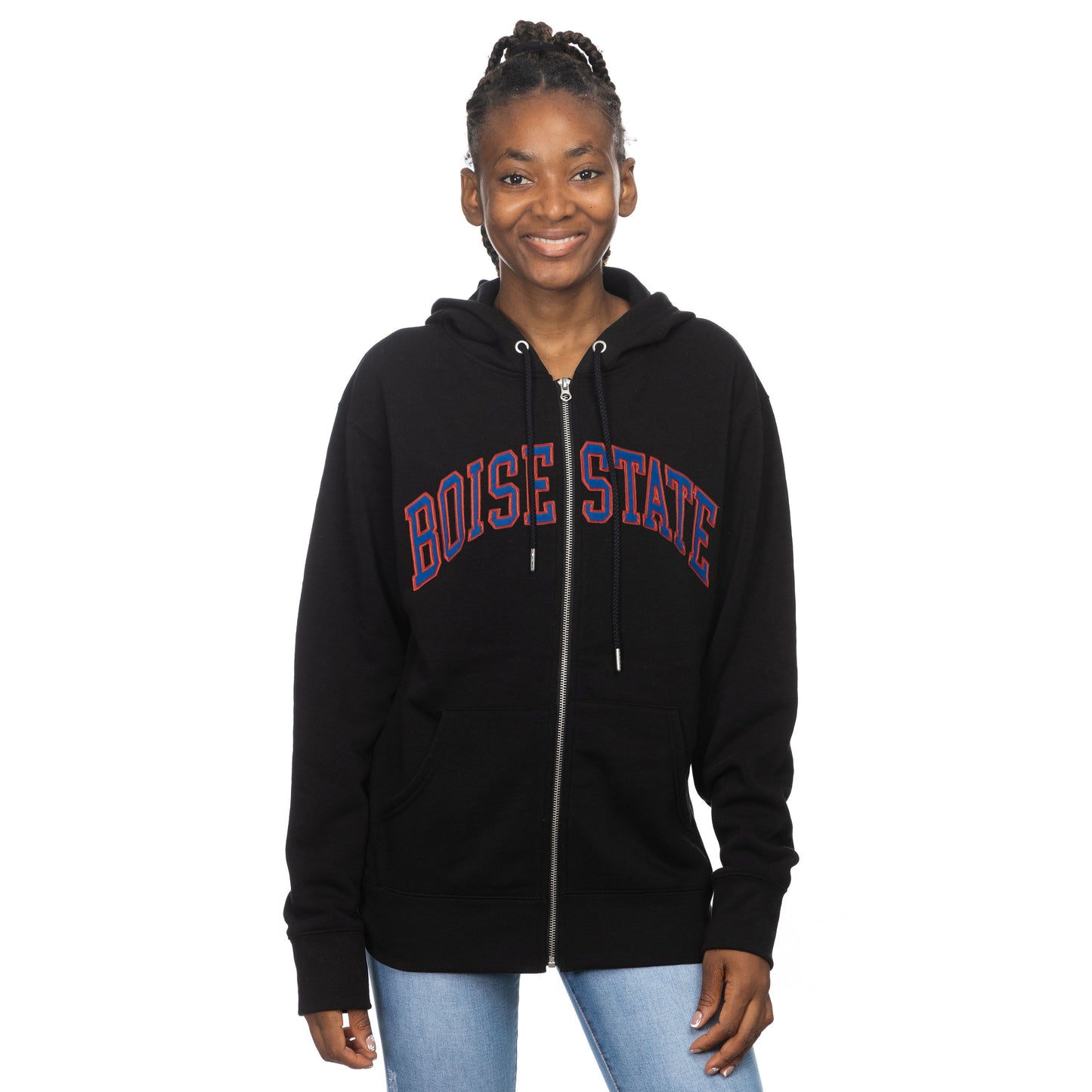 Boise State Broncos ZooZatz Women's Full Zip Hoodie (Black)