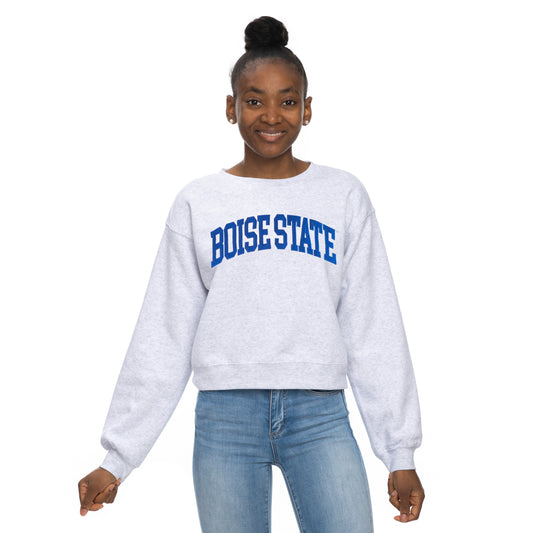 Boise State Broncos ZooZatz Women's Cropped Crewneck Sweatshirt (Grey)