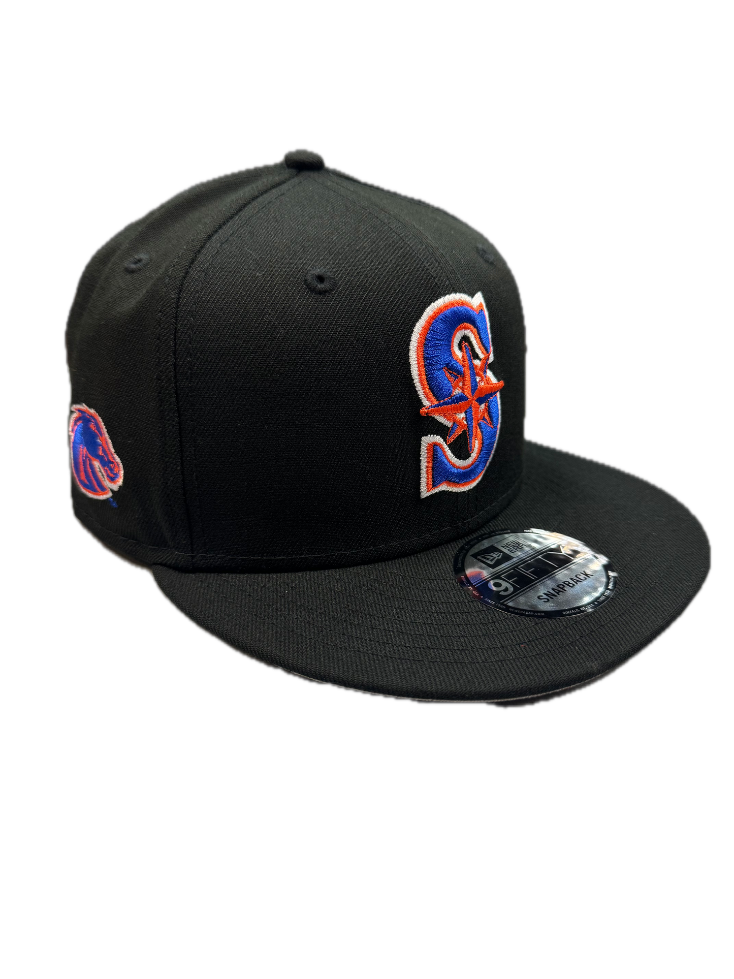 Boise State Broncos Inspired Seattle Mariners New Era 9Fifty Snapback Hat (Black)