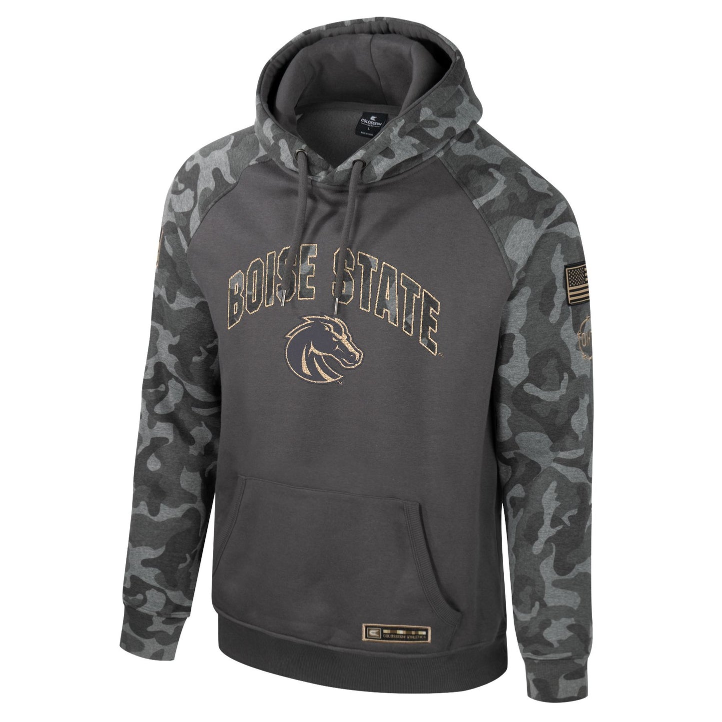 Boise State Broncos Men's Colosseum OHT Pullover Hoodie (Charcoal/Camo)