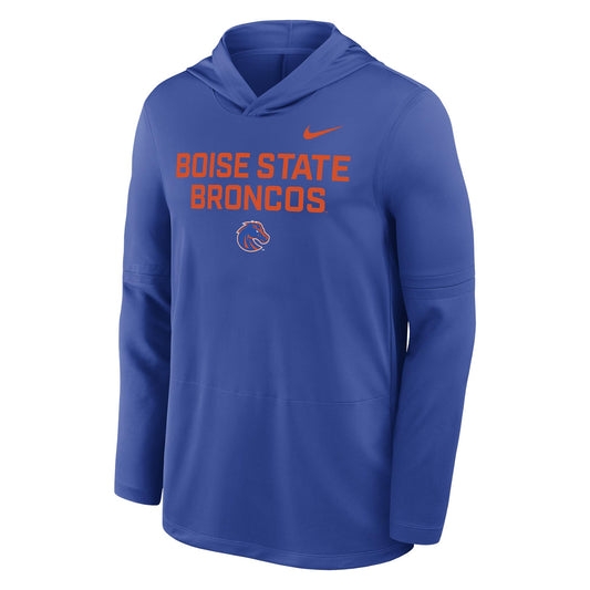 Boise State Broncos Nike Men's On Field Dri-Fit Long Sleeve Hoodie (Blue)