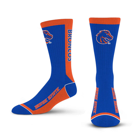 Boise State Broncos For Bare Feet Crew Socks (Blue/Orange)