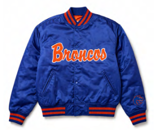 Boise State Broncos Blue & Orange Store Exclusive Satin Bomber Jacket (Blue)