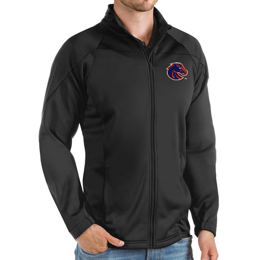 Boise State Broncos Antigua Men's Golf Link Full Zip Jacket (Black)