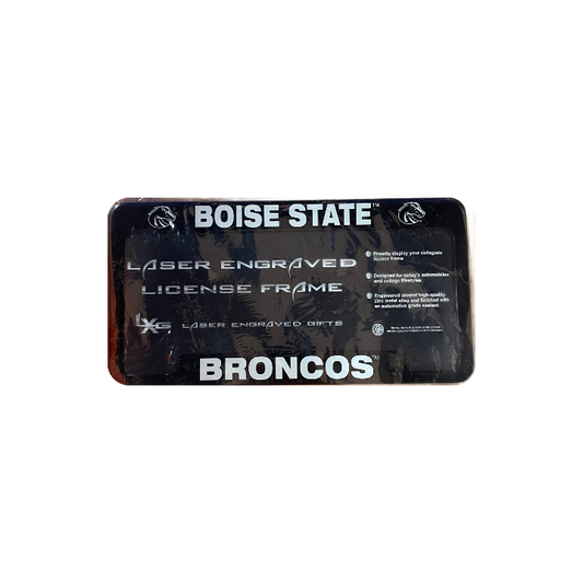 Boise State Broncos LXG Engraved Metal License Plate Frame (Black)