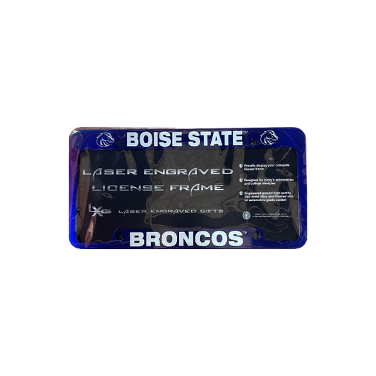 Boise State Broncos LXG Engraved Metal License Plate Frame (Blue)
