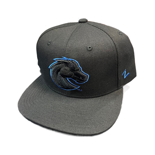Boise State Broncos Zephyr Outlined Bronco Snapback Hat (Black)