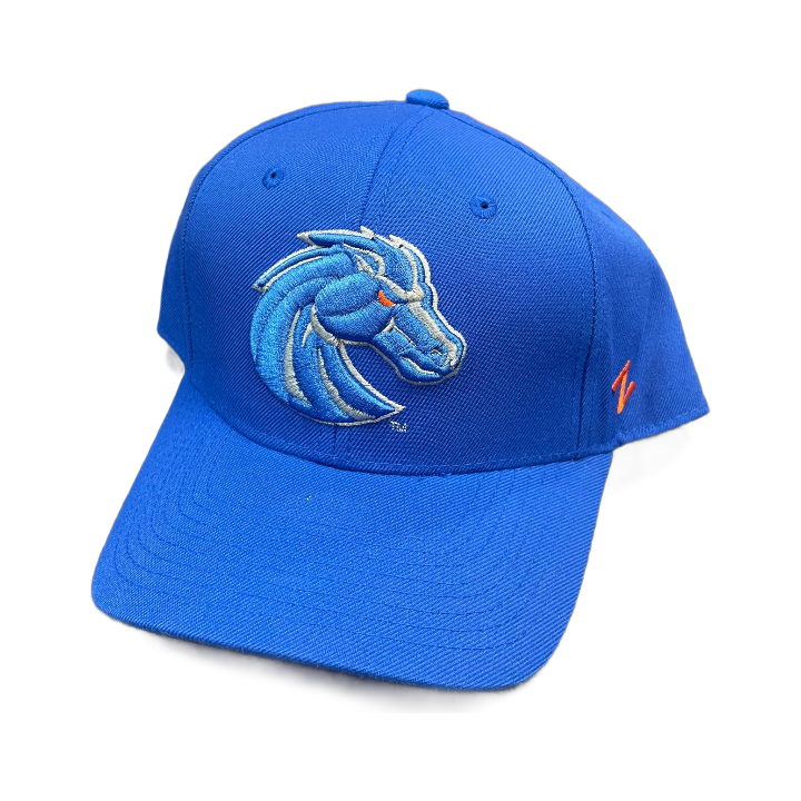 Boise State Broncos Zephyr Bronco Curved Fitted Hat (Blue)