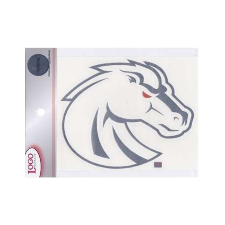 Boise State Broncos Logo Products 6x5 Bronco Stencil Decal (Chrome)