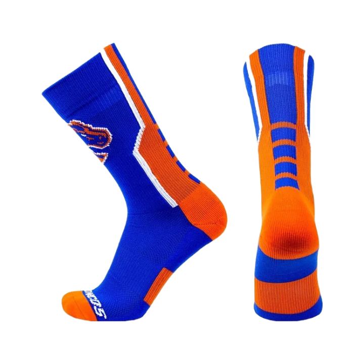 Boise State Broncos Donegal Bay Performance Socks (Blue/Orange)