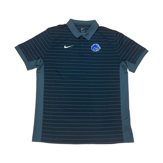 Boise State Broncos Nike Men's Striped On-Field Dri-Fit Polo (Black/Grey)