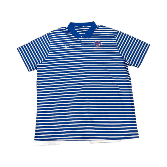 Boise State Broncos Nike Men's Victory Striped Bronco Dri-Fit Polo (Blue/White)