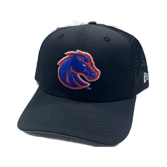 Boise State Broncos New Era Bronco 9Fifty Trucker Stretch-Snapback Hat (Black)
